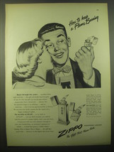 1948 Zippo Cigarette Lighters Ad - How to keep a flame burning - $18.49
