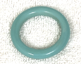Vintage Cyan Jade Green Peking Glass Hop Round Sewing Basket Handle Bead... - $16.34