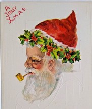 Santa Claus Christmas Postcard 1913 Smoking Corn Cob Pipe Series 158 SAS Vintage - £21.81 GBP