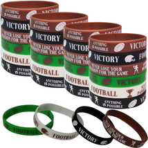 36 PCS Football Motivational Rubber Bracelets - Super Bowl Sports/Football Birth - £12.13 GBP