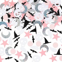 200Pcs Halloween Bat Ghost Confetti- Pink Black Halloween Party Decorations,Hall - £16.02 GBP
