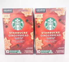 Starbucks Gingerbread Coffee Keurig K Cup Pods 10 Pack Boxes Lot Of 2 BB 4/24 - $24.14