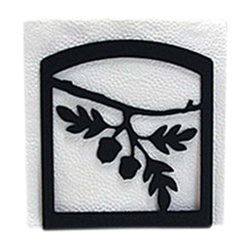 Grapevine, Pinecone - Pineapple or Acorn/oakleaf Powder-coated Black Metal Napki