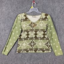 Caribbean Joe Blouse Medium Long Sleeve Women&#39;s 100% Cotton M - €8,92 EUR