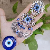 Turkish Blue Evil Eye (Nazar) Flower Amulet Ornaments Car Charm Home Wall Decor - £15.95 GBP