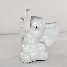 Vintage Elephant White Wearing Bow Figurine - £7.85 GBP