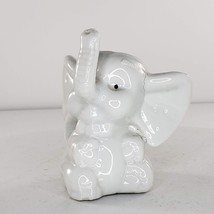 Vintage Elephant White Wearing Bow Figurine - £7.46 GBP