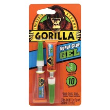 Gorilla Super Glue Gel, Two 3 Gram Tubes, Clear, (Pack of 1) - £10.21 GBP