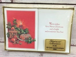 Vintage American Greetings Forget Me Not Merry Christmas Decorated Table Cards - £9.41 GBP
