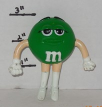 Green M&amp;M 3&quot;  bendy PVC Figure Bendable VHTF Rare Cake Topper - $9.55