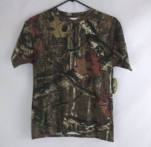 NWT Mossy Oak Camo Hunting T-Shirt With Tree Branch &amp; Leaves Design Boys Large - £14.03 GBP