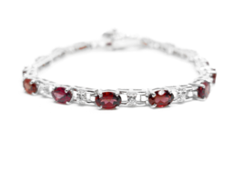 Grenat Naturel Créateur Bracelet 8.5 CT Janvier Pierre de Naissance Elle - £65.42 GBP