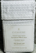 EverHome Printed Cotton Sateen European Pillowcases (2) Standard/Queen 20x30” - £28.84 GBP