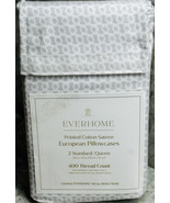 EverHome Printed Cotton Sateen European Pillowcases (2) Standard/Queen 2... - $36.51