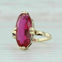  2.50ct Oval Cut Red Ruby Solitaire Engagement Ring 14k Yellow Gold Over - £101.51 GBP