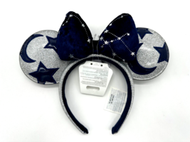 Disney Parks Sorcerer Mickey Moon Stars Minnie Ears Silver Blue Headband... - $49.49