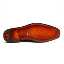 Genuine Ostrich Leg Double Monk Strap Shoes Napoli Rustic Cognac image 3
