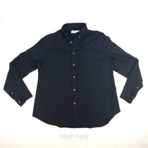 Old Navy Slim Fit 2XL Long Sleeve Button Up Shirt Black  - £14.04 GBP