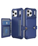 Generic Case for iPhone 14 (Color : Blue) Leather Side Wallet Hard Back ... - $74.11 CAD