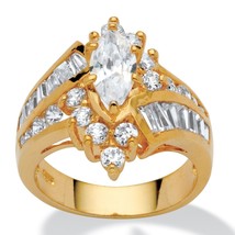 Womens 18K Marquise Cut Gold Over Sterling Silver Ring Size 6,7,8,9,10 - $199.99