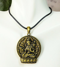 Ebros Buddhism White Arya Tara Healing Pendant Medallion Pewter Necklace... - £13.53 GBP