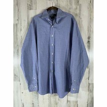 Polo Ralph Lauren 16.5 Large Button Up Shirt Blue Plaid Vintage Classic - £19.39 GBP