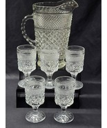 Vintage ANCHOR HOCKING 64 Ounce WEXFORD Pitcher And 5 Six-Ounce Juice Gl... - $44.52