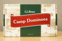 LL Bean Oversized Toy Camp Doninoes Wood Storage Box Set New Gift - $24.74