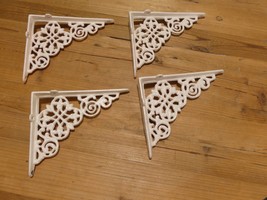 4 Cast Iron Shelf Brackets Soft White Color 7.5&quot; x 6&quot; Corbels Book Wall ... - $29.99