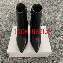 Fashion Leather Women Boots Pointed Toe Ankle Boots High heels Shoes Autumn Wint - £63.68 GBP