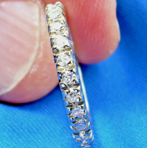 Earth mined Diamond Deco Wedding Band Vintage Anniversary Eternity Ring Size 8.5 - £1,416.71 GBP