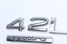 04-10 AUDI A8 L 4.2L QUATTRO REAR TRUNK LID BADGE LOGO EMBLEM Q7107 image 4