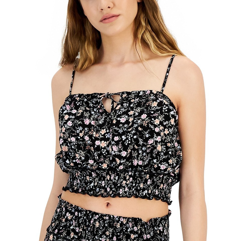 Hippie Rose Juniors&#39; Smocked Crop Top B4HP - $7.15+