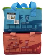 Set of 2 Trader Joe's Mini Insulated Tote Bag Teal & Magenta Limited Edition - $34.29