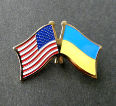 Ukraine Usa Combo State Flag Lapel Pin Badge 1 Inch - £9.45 GBP