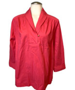 Talbots Hot Pink V Neck 3/4 Sleeve Pullover Blouse Size 10 - €11,45 EUR