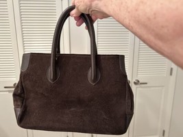 Authentic Xxi Secolo Brown Suede/ Leather Handbag Vintage Bag Listed Unt... - $222.75