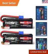 2S Lipo Battery 7.6V 9000mAh 120C RC Battery High Voltage Hard Case EC5 ... - $167.25