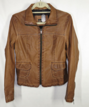 William Rast Women&#39;s Tan Vegan Leather Bomber Jacket Size Medium - $49.99