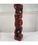 New Zealand Maori Hand Carved Kauri Wood Teko Teko Tiki Totem Statue MOP... - €61,71 EUR