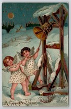 Happy New Year Darling Angels Ring the Bell  Postcard Z25 - £4.70 GBP