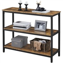 Industrial Console Table With Storage Tall Sofa Table For Entryway Behind Couch - £106.49 GBP