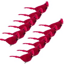 12 Pack Red Cardinals Ornaments Handmade Artificial Birds Clip On Christmas Tree - £22.36 GBP