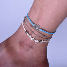 European And American Beach Anklet Fashion Bohemian Retro Turtle Dolphin Woven M - £3.18 GBP