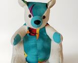 Prison Made Teddy Bear OOAK WW State Penitentiary Cloth Teal Aloha Flann... - $69.10