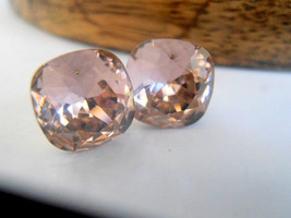 Vintage Rose Square cut Stud earrings with Swarovski 4470 Crystals - £18.87 GBP