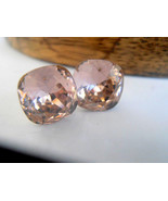 Vintage Rose Square cut Stud earrings with Swarovski 4470 Crystals - $24.00