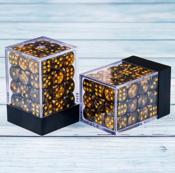 NEW Dice Cube Set of 36 D6 (12mm) - Pearl Golden Black - $16.82