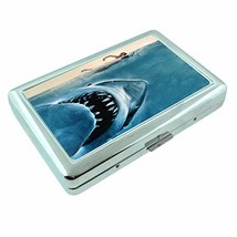 Shark Attack Em1 Hip Silver Cigarette Case Id Holder Metal Wallet 4&quot; X 2... - £8.59 GBP