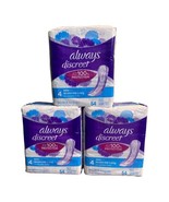 Lot of 3 Always Discreet Moderate Long Pads, 54-Ct Each, 162 Total, New ... - £53.48 GBP